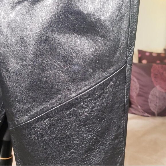 Wilson Pelle Black Leather Pants Size 0 - Picture 3 of 6